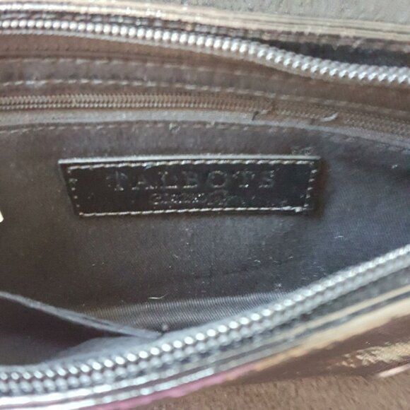 Talbots Womens Pocketbook Black Patent Leather Tortoise Pull Purse Wristlet Zip - Picture 5 of 6